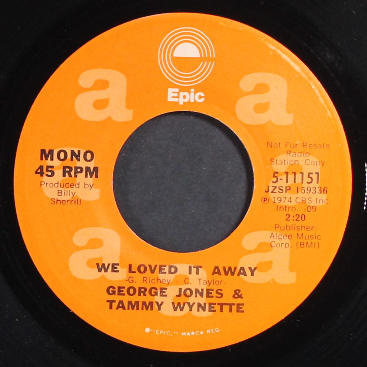we loved it away / mono by GEORGE JONES & TAMMY WYNETTE