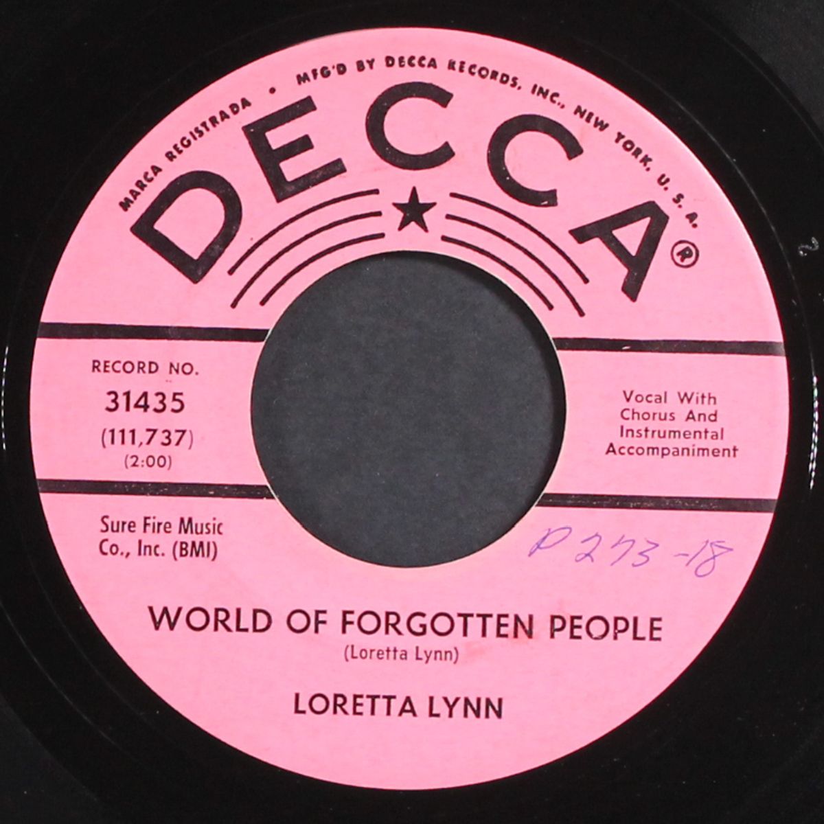 get set for a heartache / world of forgotten people by LORETTA LYNN