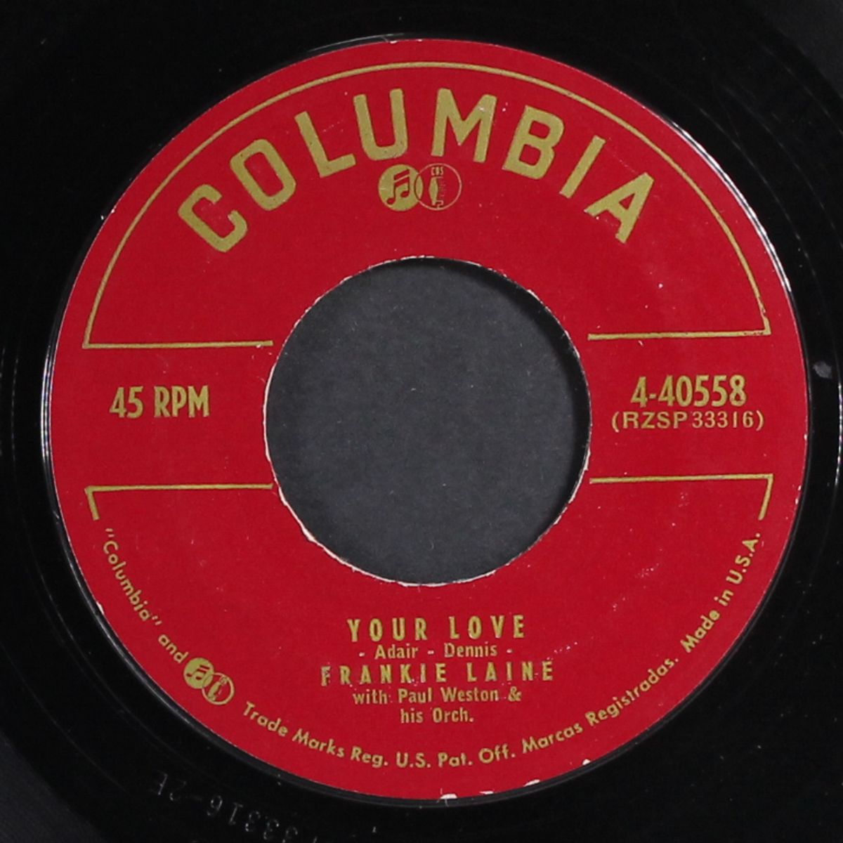 hawk-eye / your love by FRANKIE LAINE