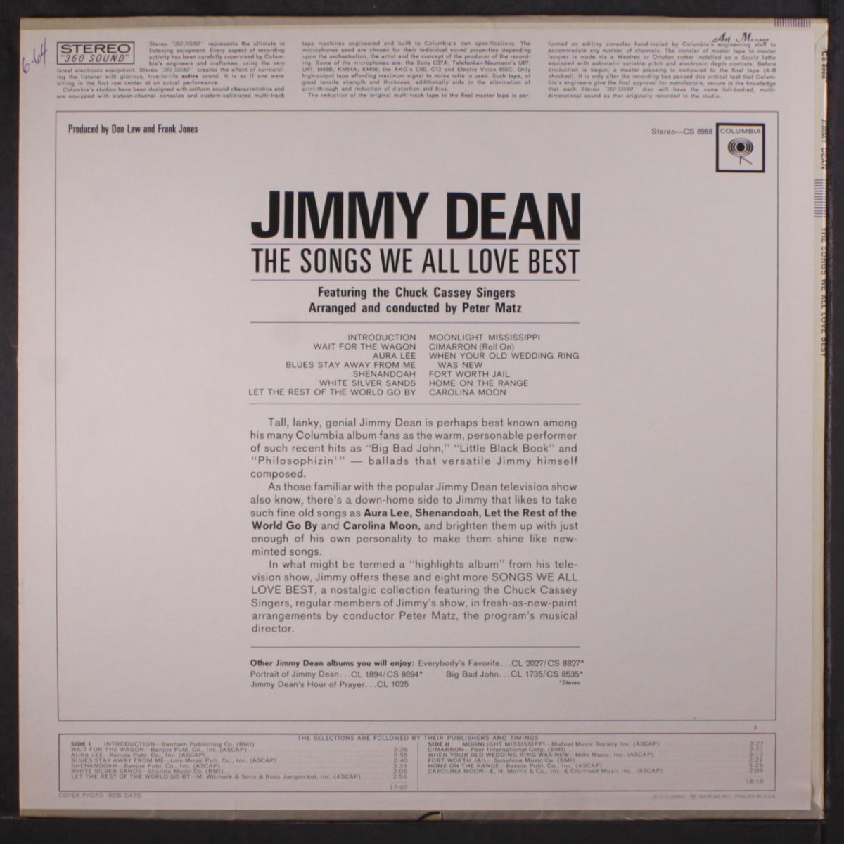 the songs we all love best by JIMMY DEAN