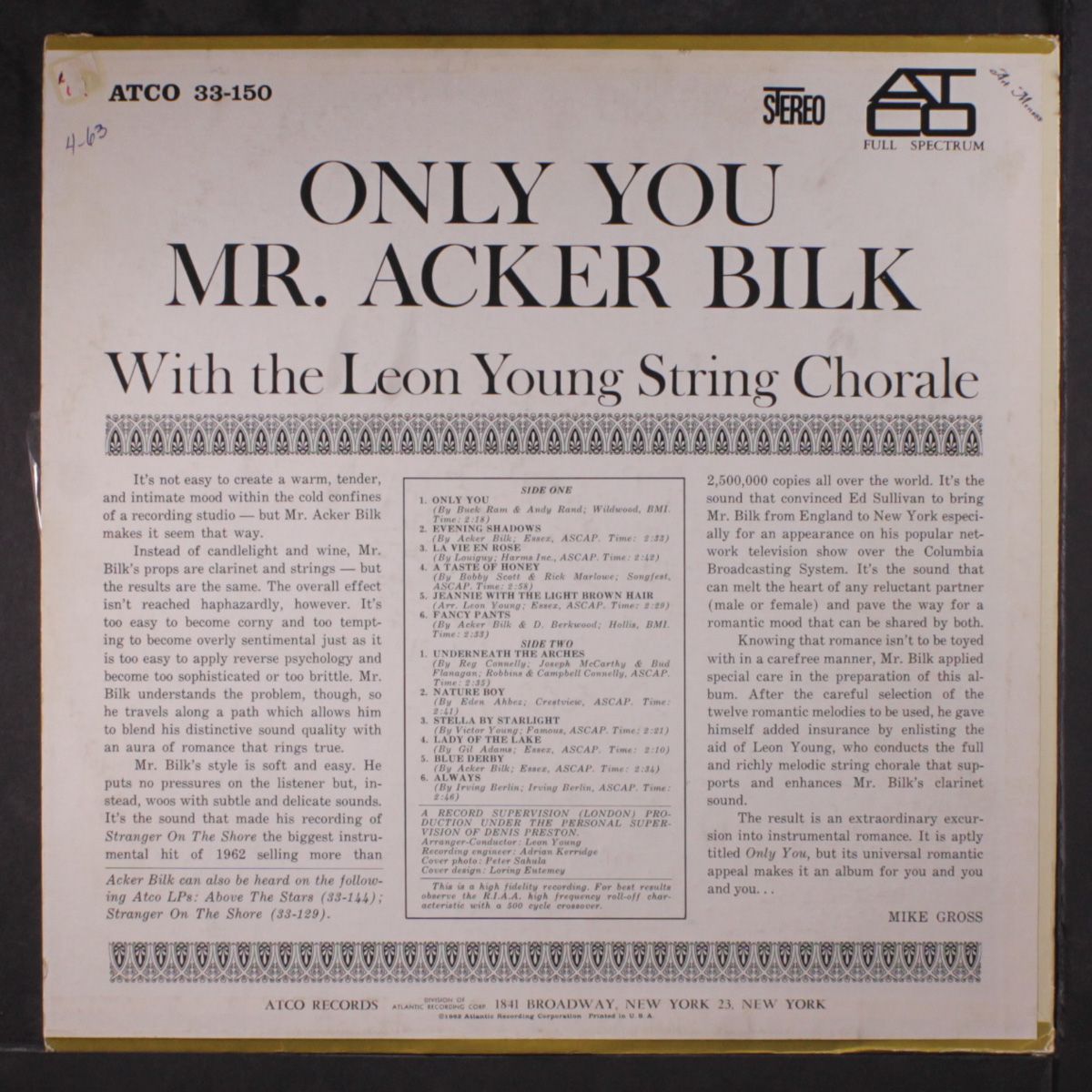 only you by MR. ACKER BILK