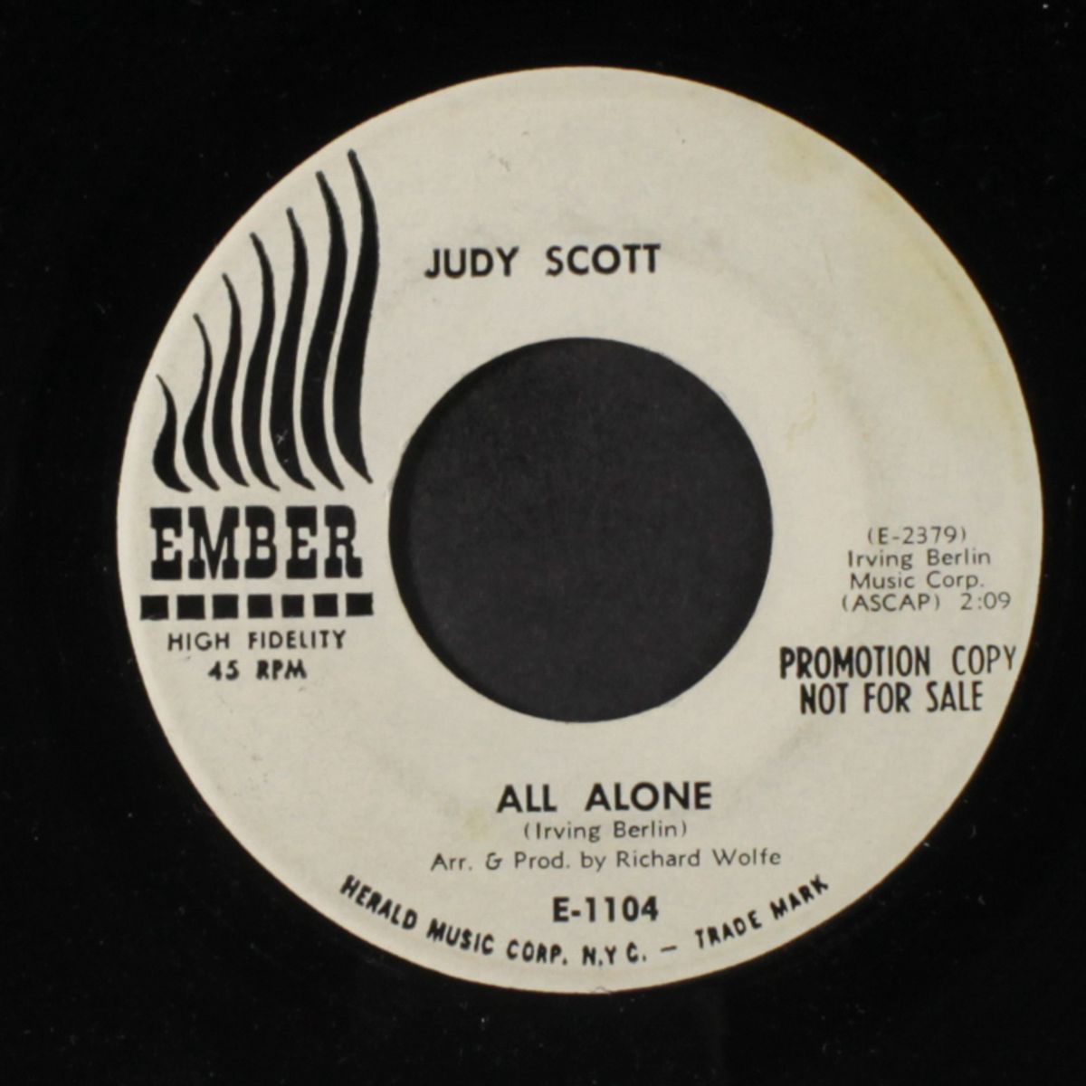 no questions asked / all alone by JUDY SCOTT