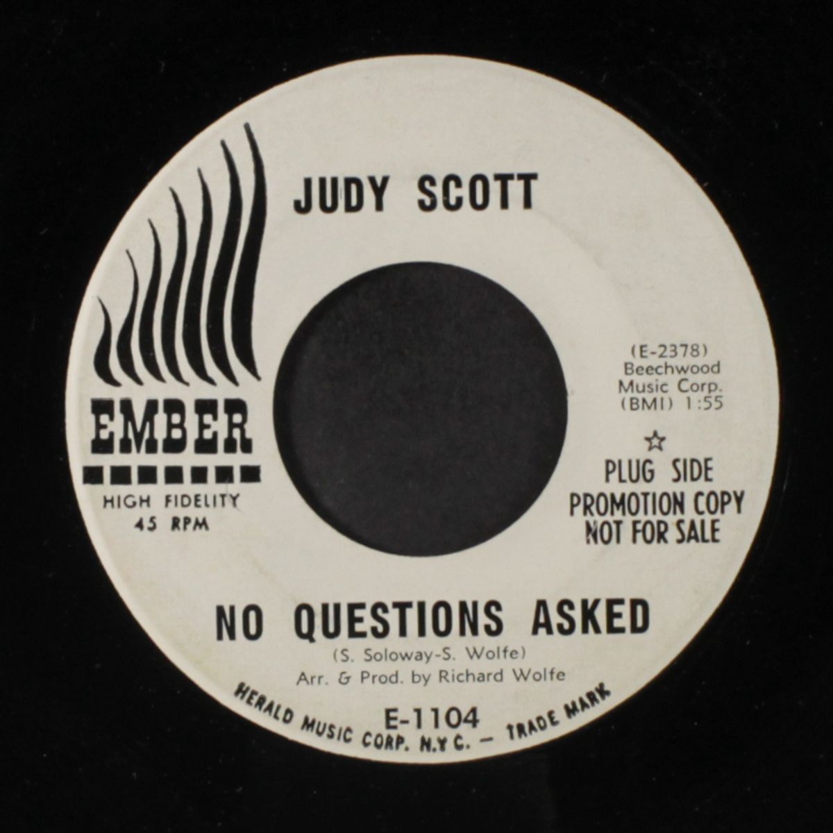 no questions asked / all alone by JUDY SCOTT