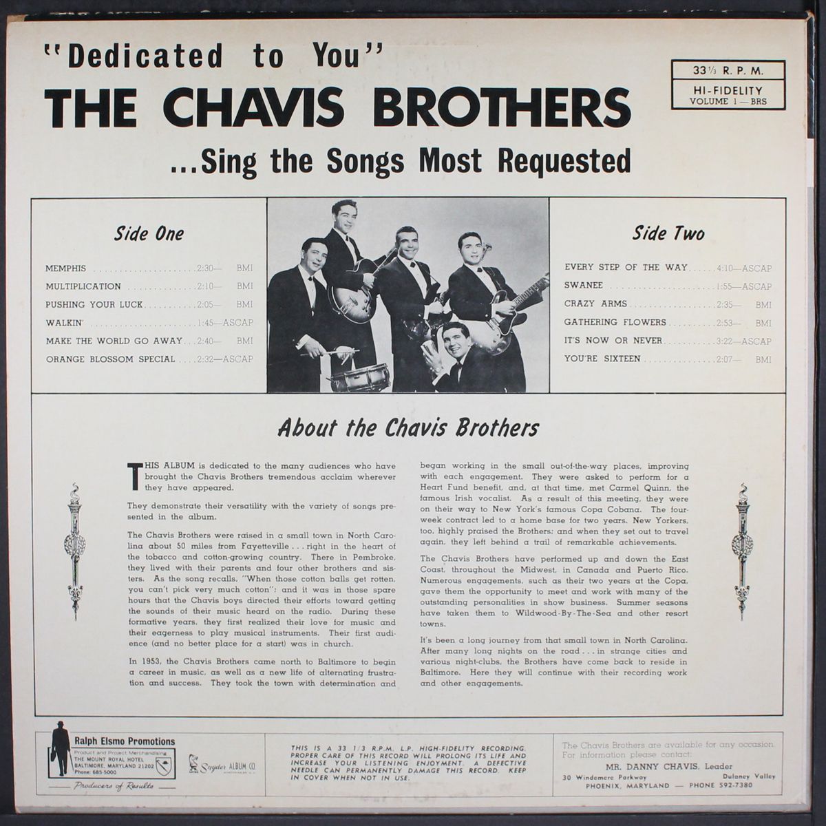 dedicated to you by CHAVIS BROTHERS