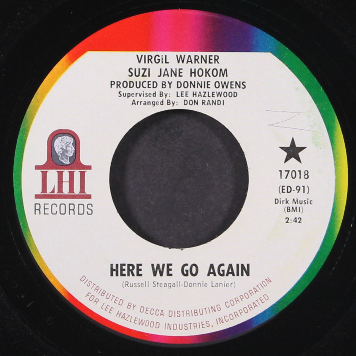 hangin' on / here we go again by VIRGIL WARNER & SUZI JANE HOKOM