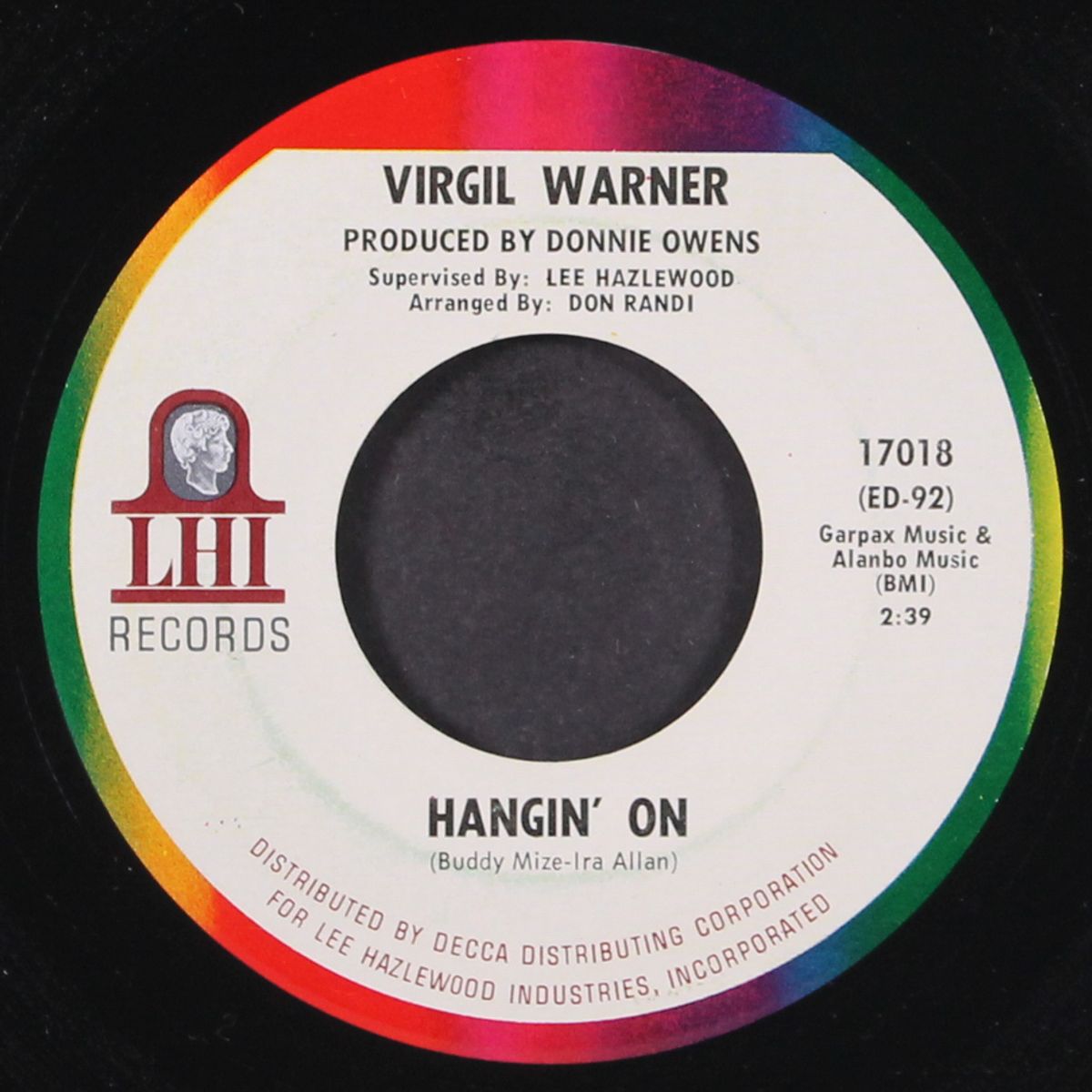 hangin' on / here we go again by VIRGIL WARNER & SUZI JANE HOKOM
