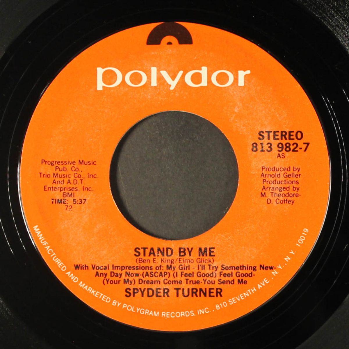 stand by me / hang on in there baby by SPYDER TURNER / JOHNNY BRISTOL