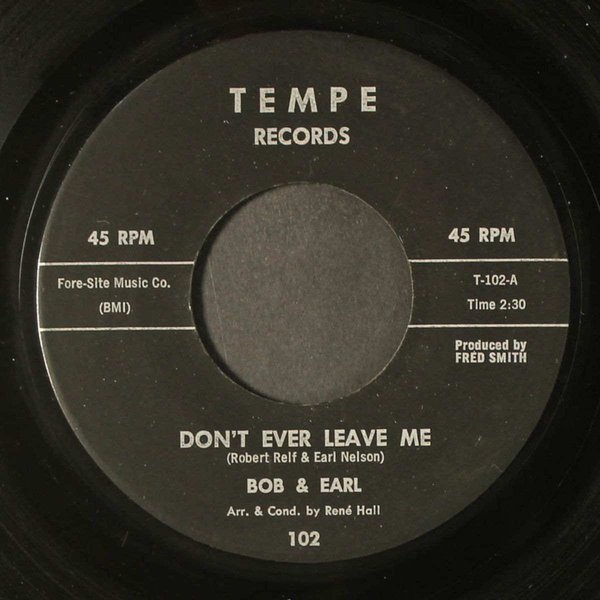 don't ever leave me / fancy free by BOB & EARL