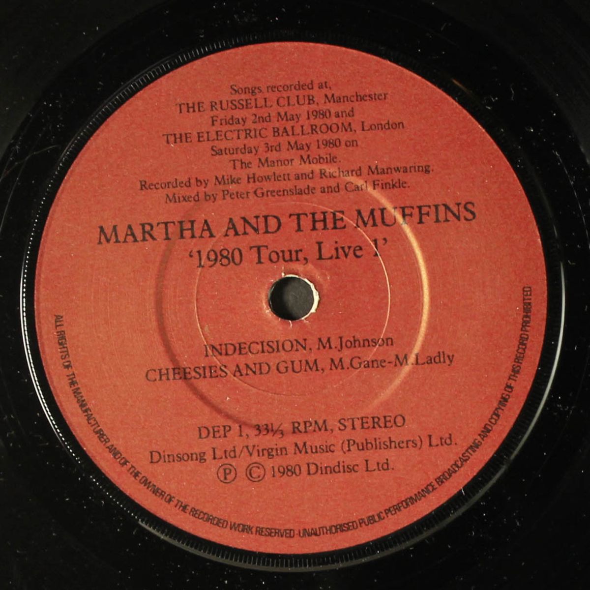 1980 tour, live 1 & 2 by MARTHA & MUFFINS