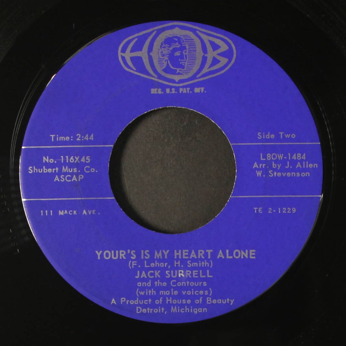 i'm so glad / your's is my heart alone by JACK SURRELL & CONTOURS