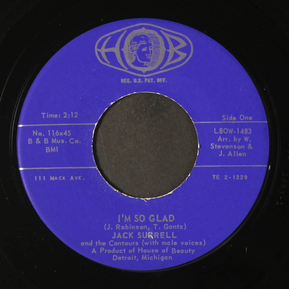i'm so glad / your's is my heart alone by JACK SURRELL & CONTOURS