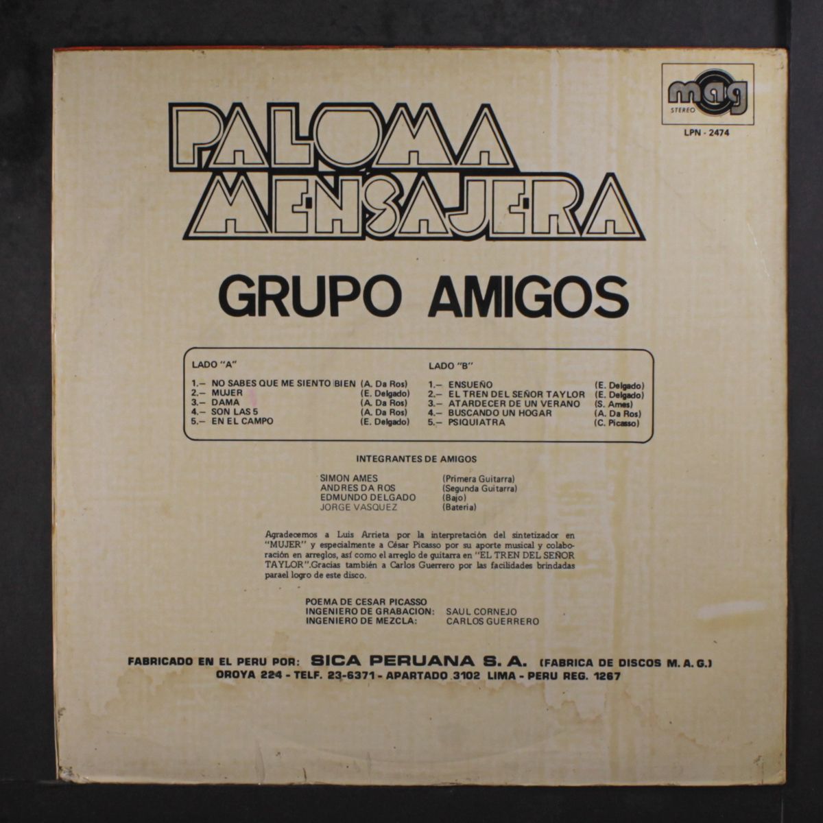 paloma mensajera by GRUPO AMIGOS