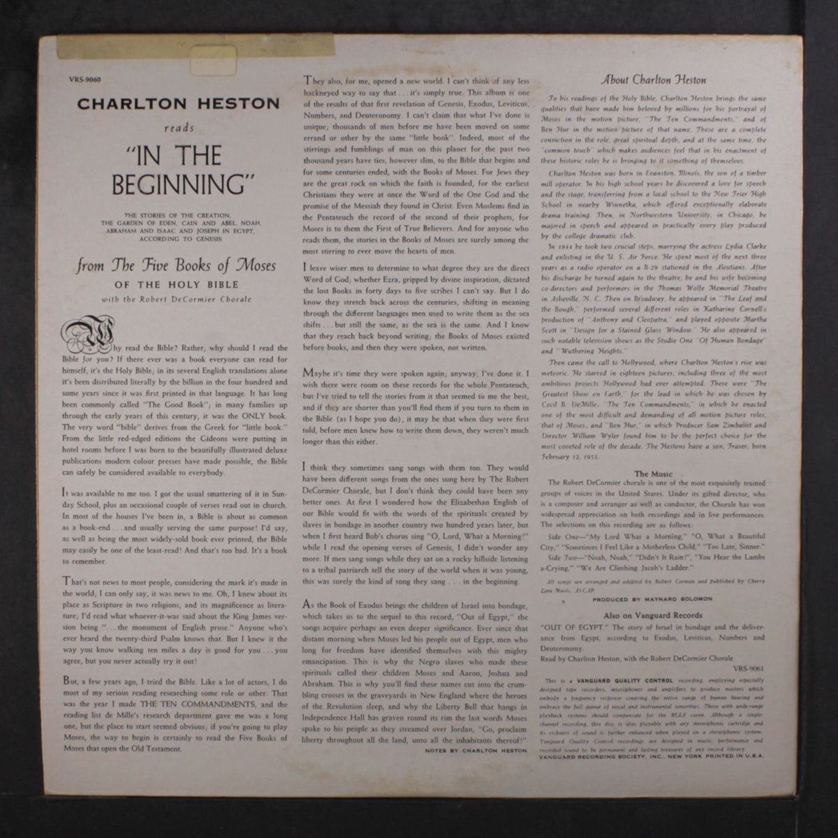 in the beginning by CHARLTON HESTON