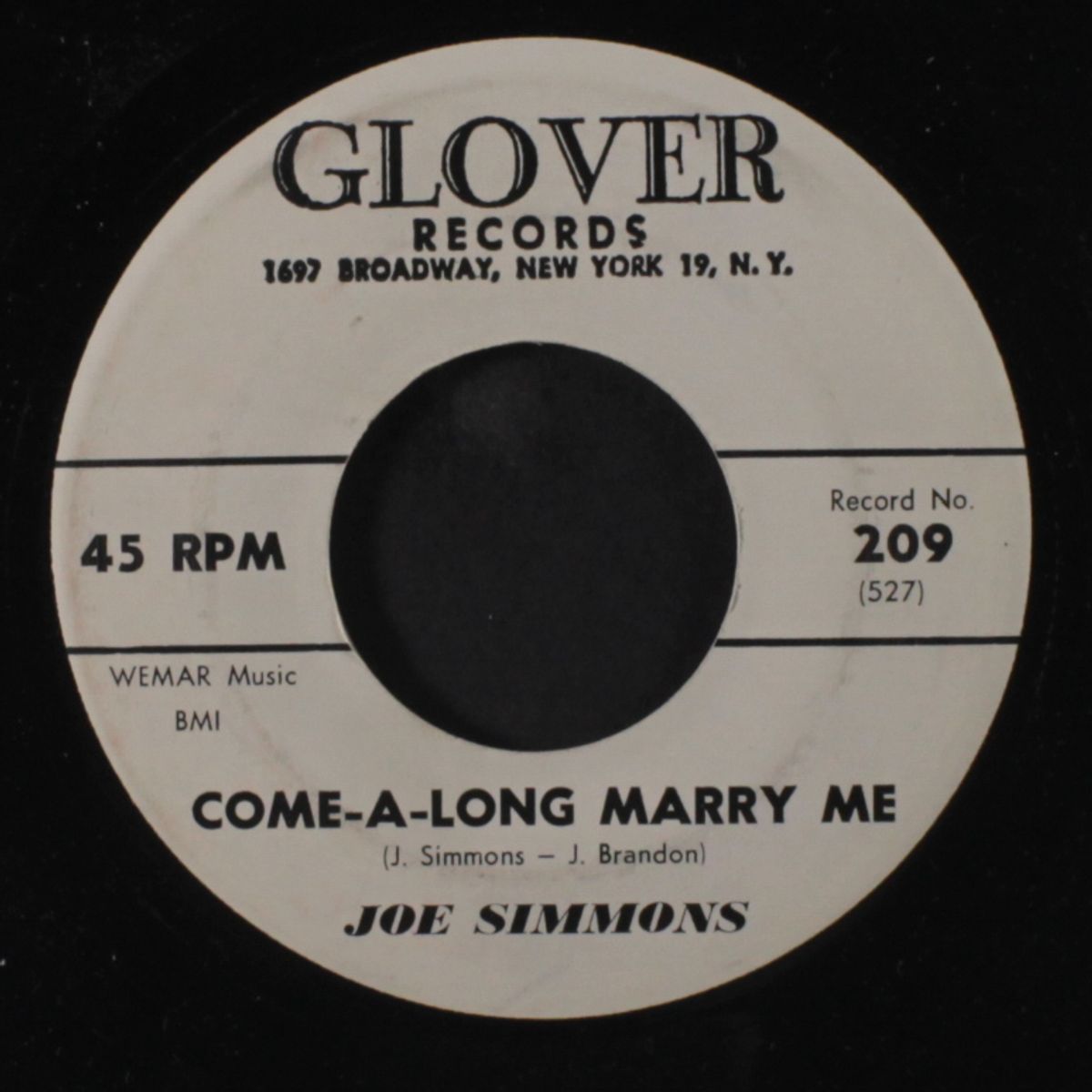 come-a-long marry me / oh father by JOE SIMMONS
