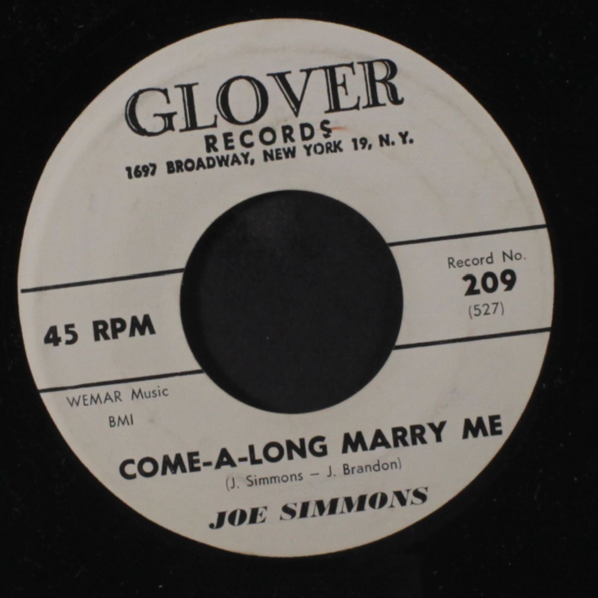 come-a-long marry me / oh father by JOE SIMMONS