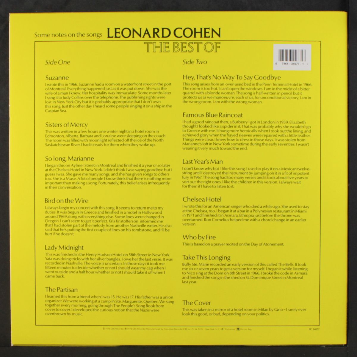 best of by LEONARD COHEN