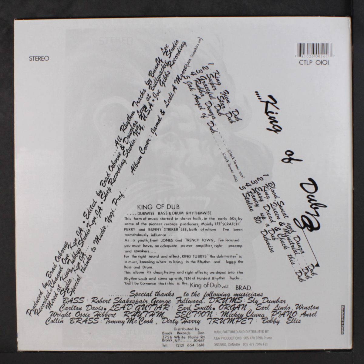 king of dub by BUNNY LEE