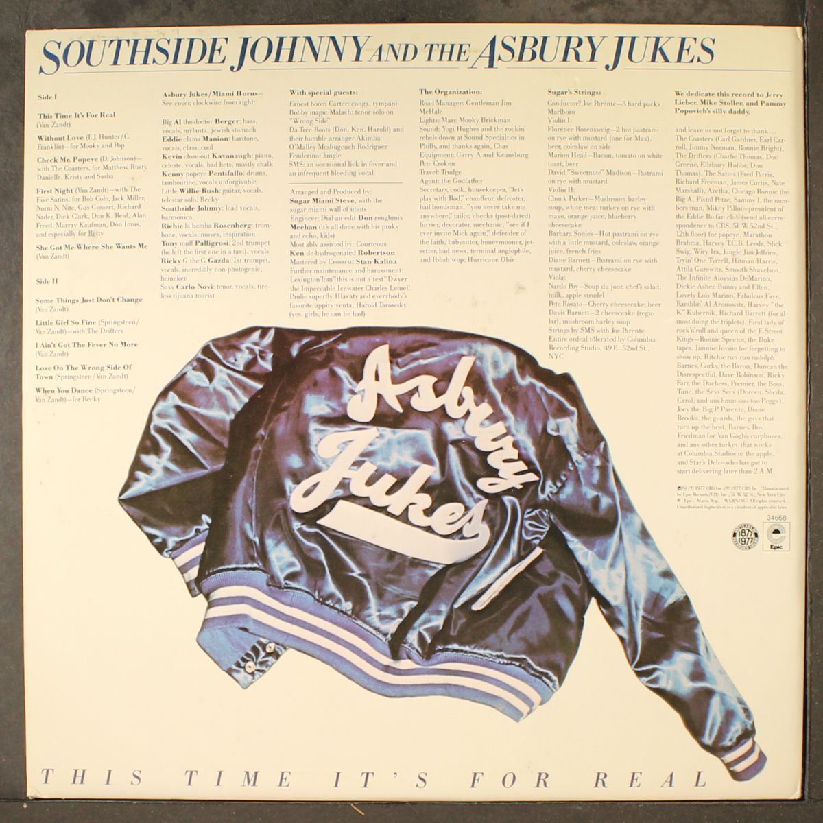 this time it's for real by SOUTHSIDE JOHNNY & ASBURY JUKES