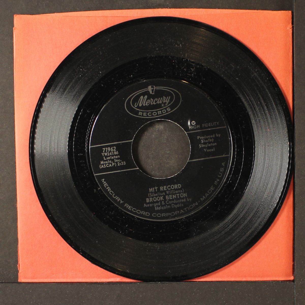 hit record / thanks to the fool by BROOK BENTON
