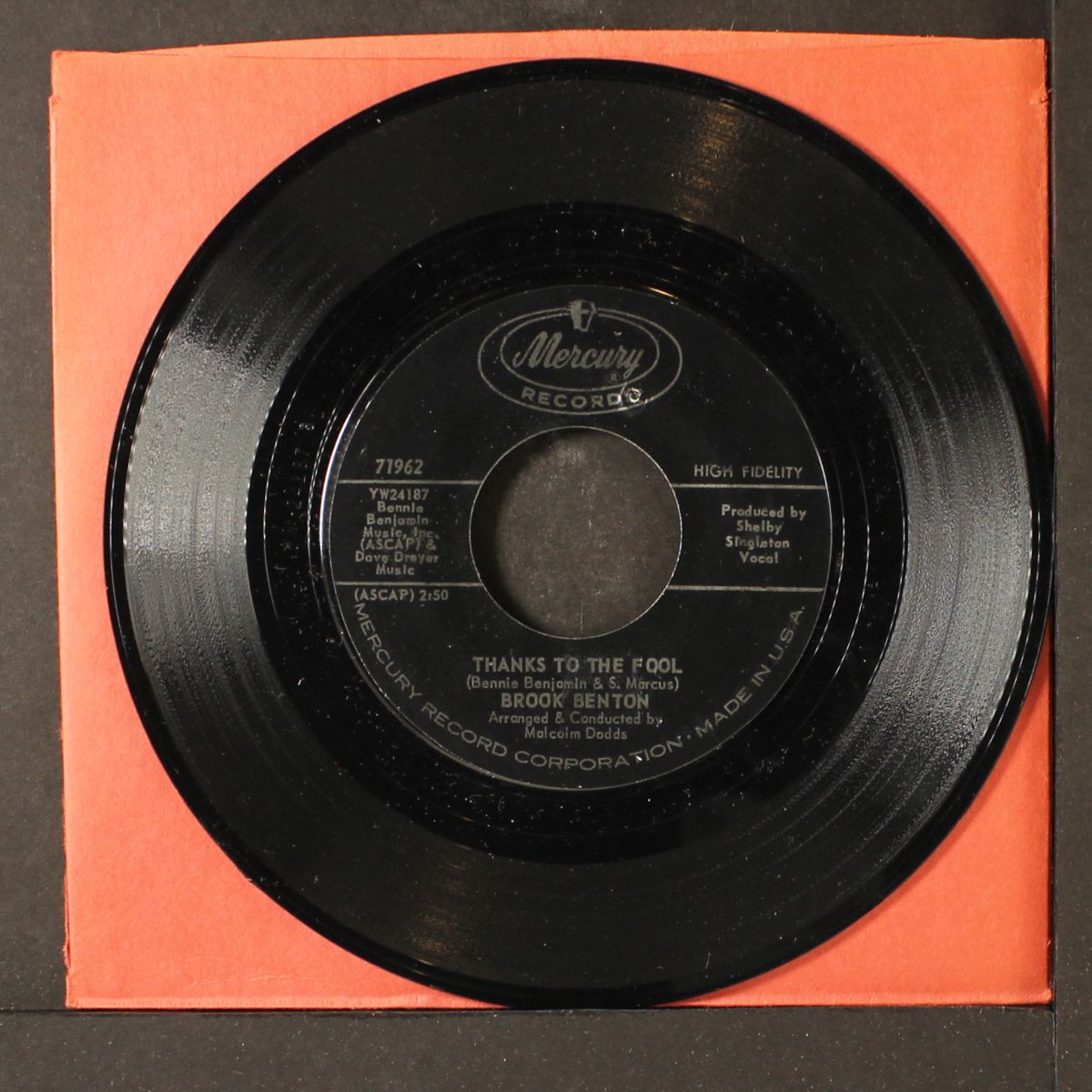 hit record / thanks to the fool by BROOK BENTON