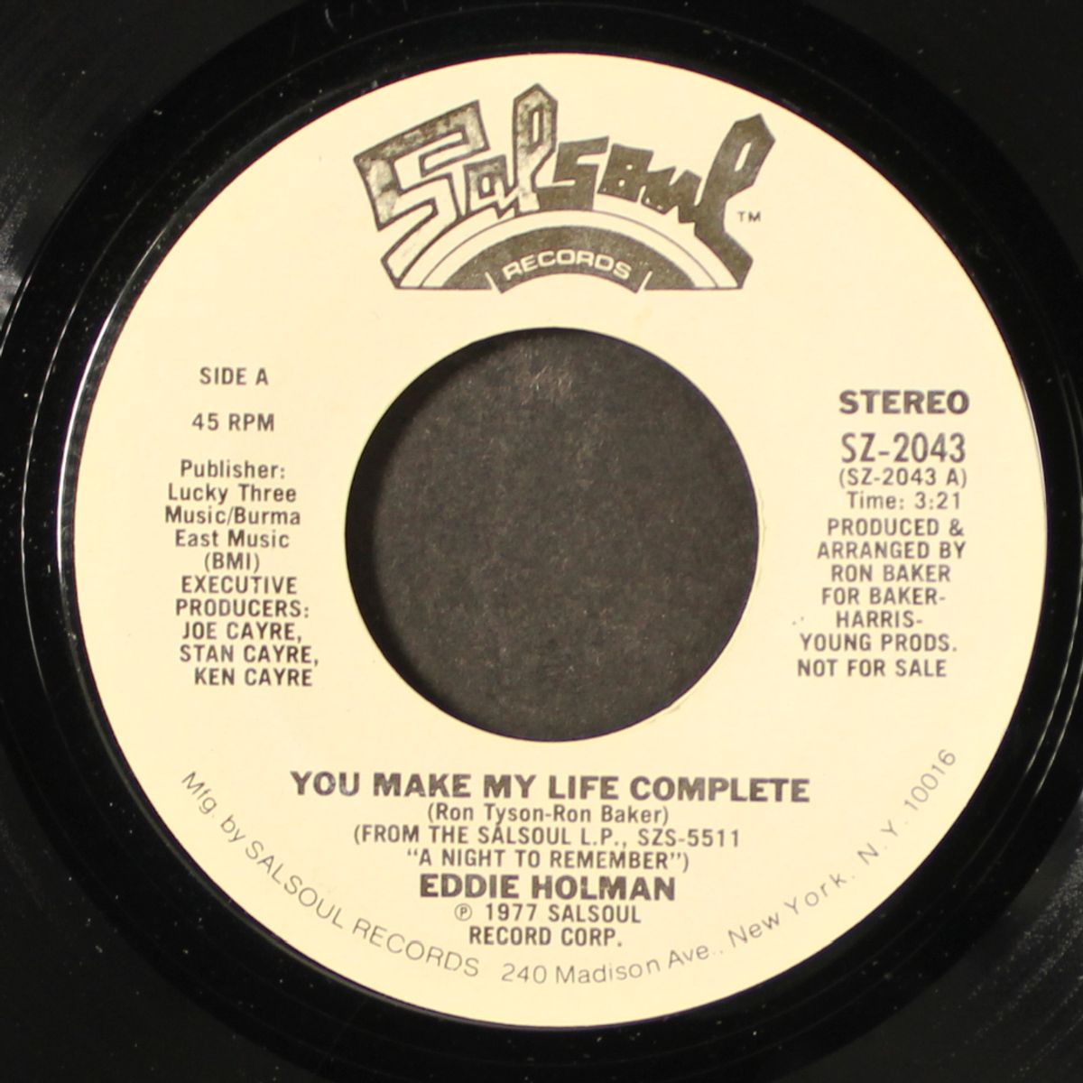 you make my life complete by EDDIE HOLMAN