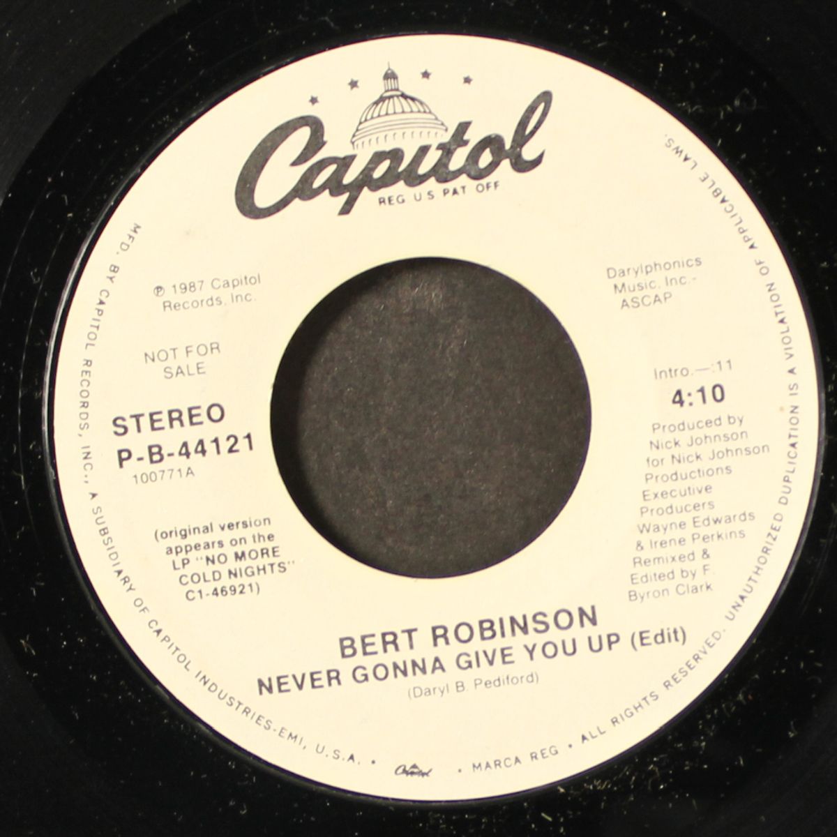 never gonna give you up by BERT ROBINSON