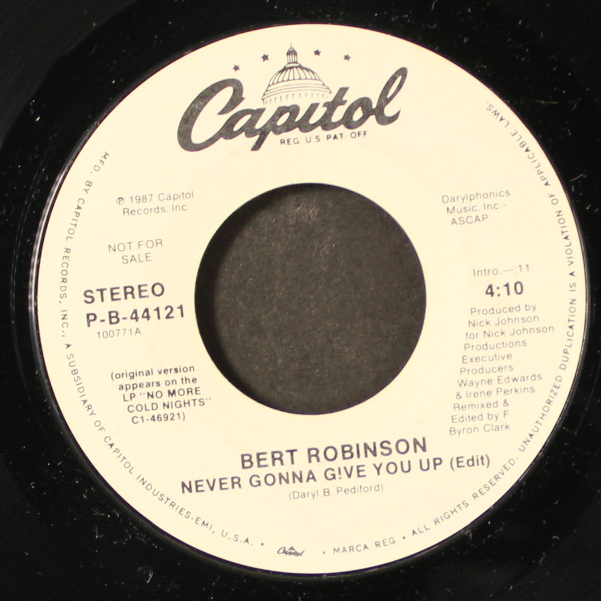 never gonna give you up by BERT ROBINSON
