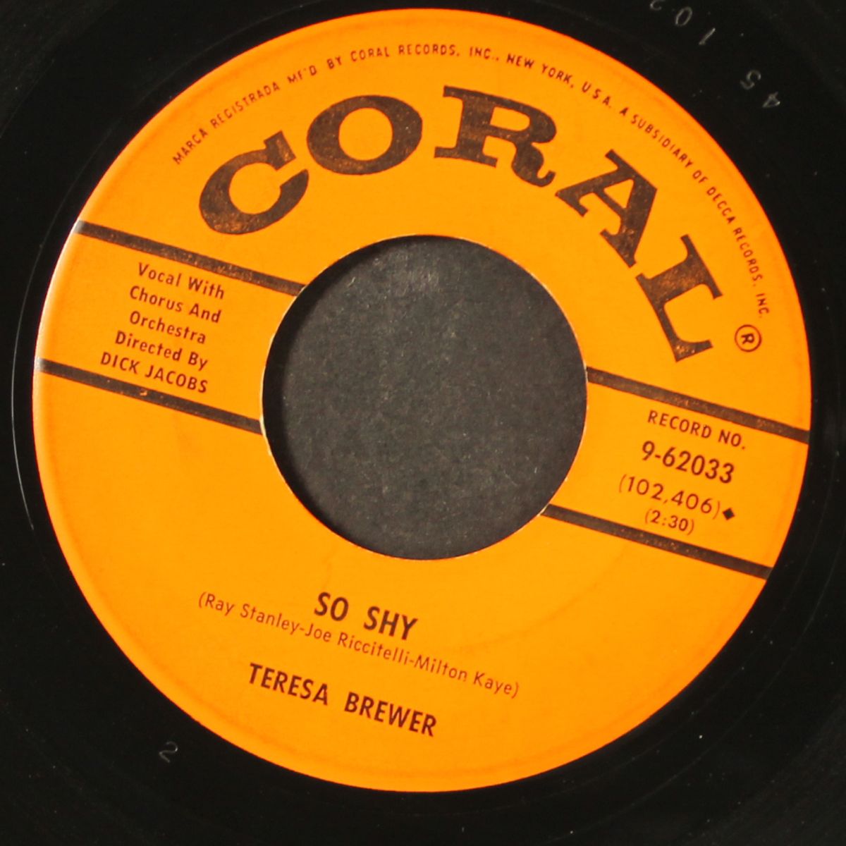 the hula hoop song / so shy by TERESA BREWER