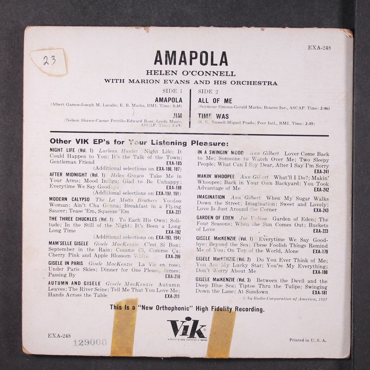 amapola + 3 by HELEN O'CONNELL