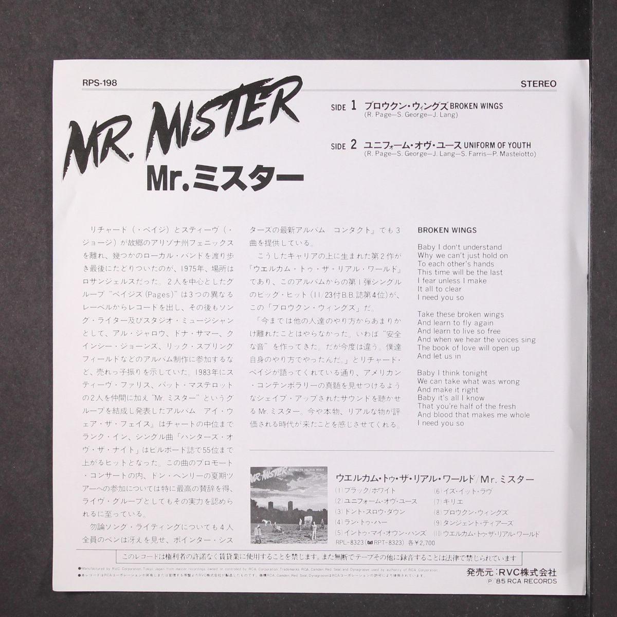 broken wings by MR. MISTER