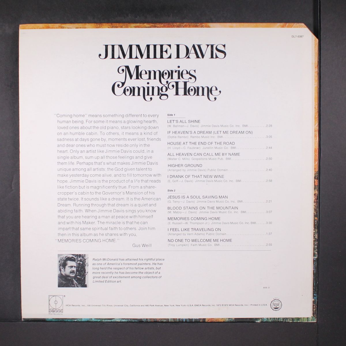 memories coming home by JIMMIE DAVIS