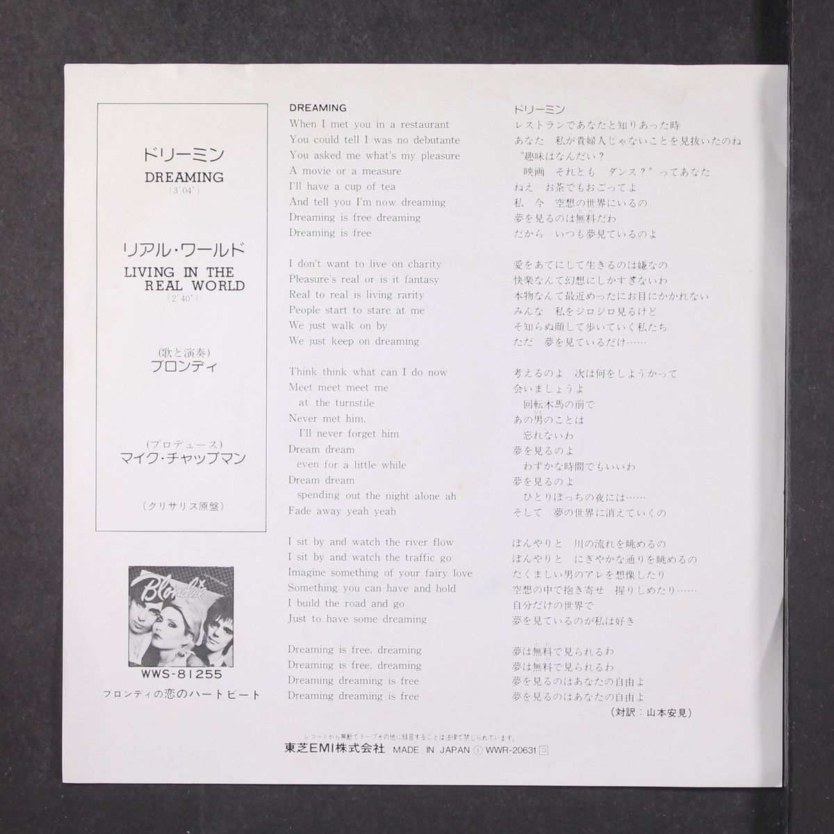 dreaming / living in the real world by BLONDIE