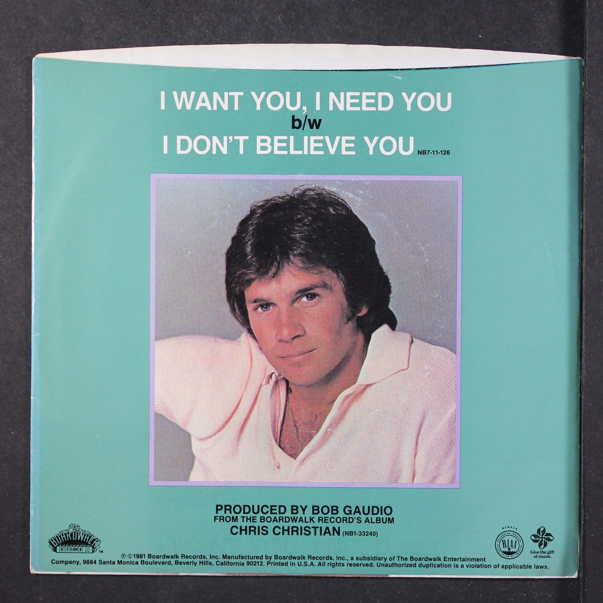 i want you, i need you / i don't believe you by CHRIS CHRISTIAN