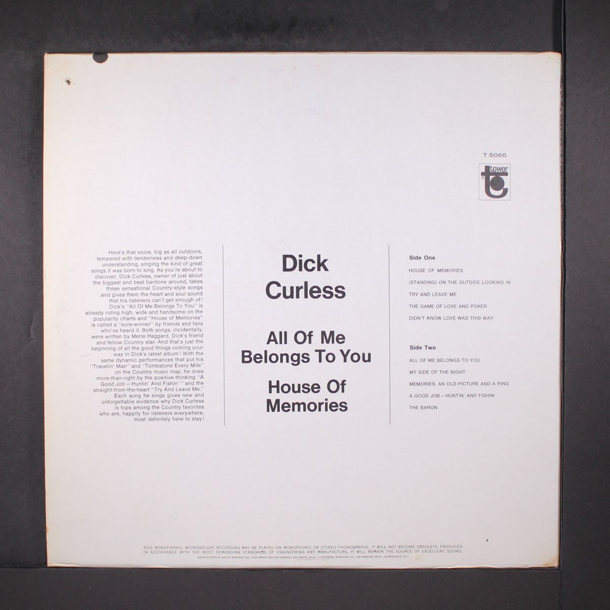 all of me belongs to you by DICK CURLESS