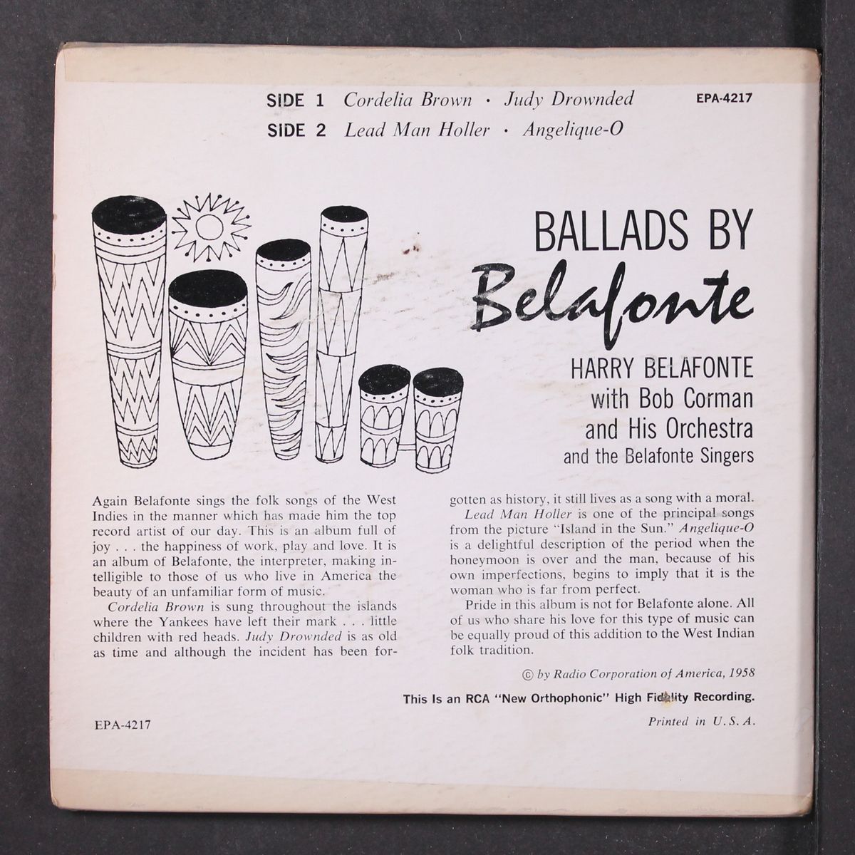 ballads by by HARRY BELAFONTE