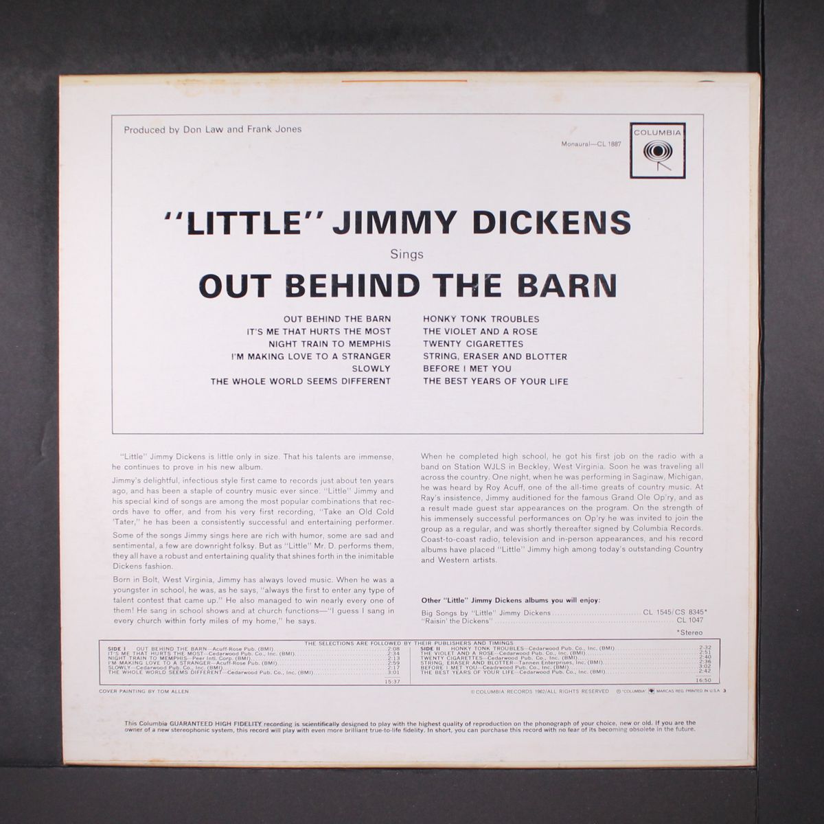 sings out behind the barn by LITTLE JIMMY DICKENS