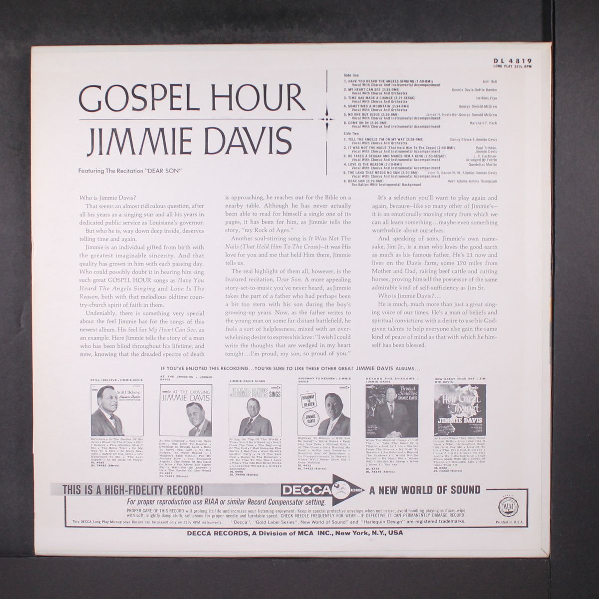 gospel hour by JIMMIE DAVIS