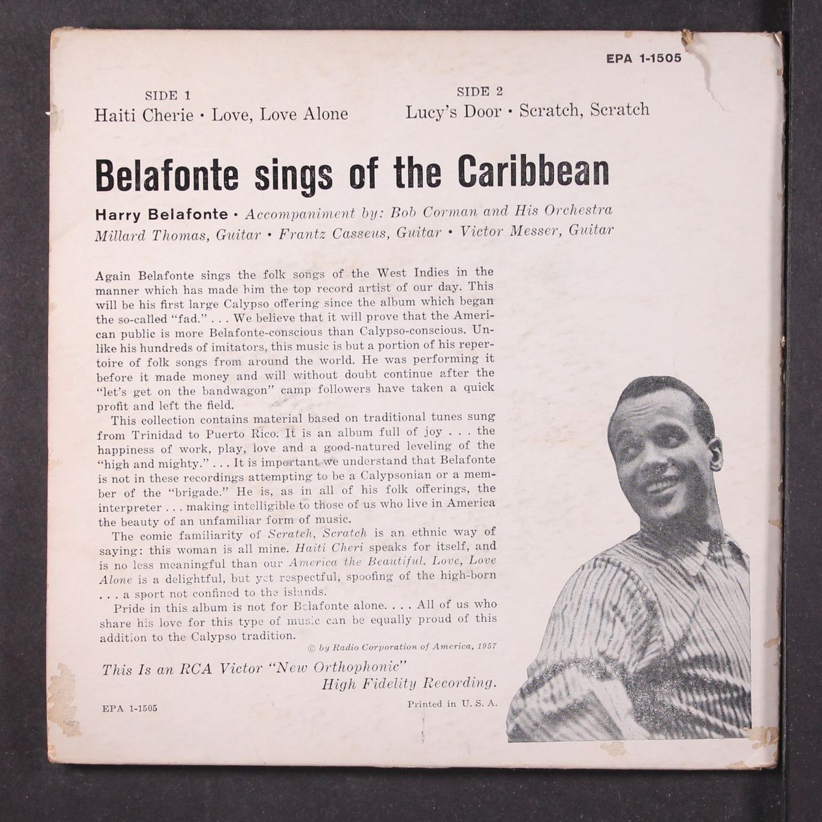 sings of the caribbean by HARRY BELAFONTE