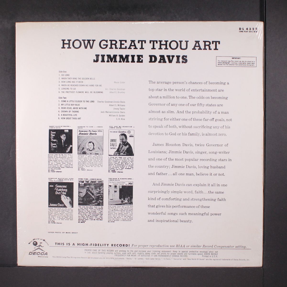 how great thou art by JIMMIE DAVIS