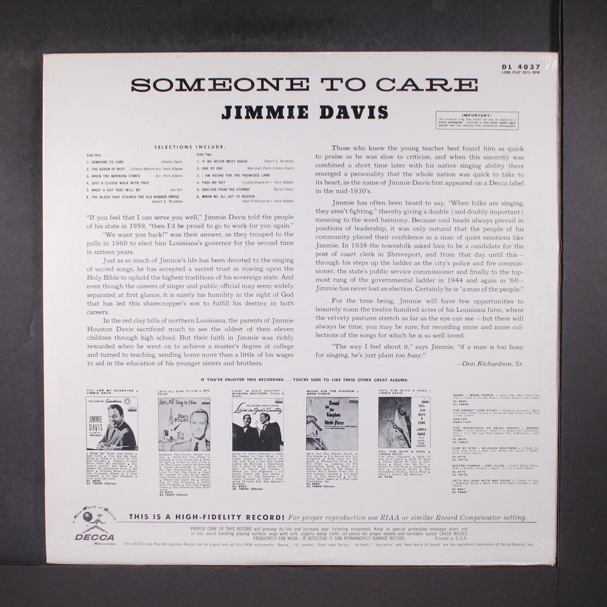someone to care by JIMMIE DAVIS