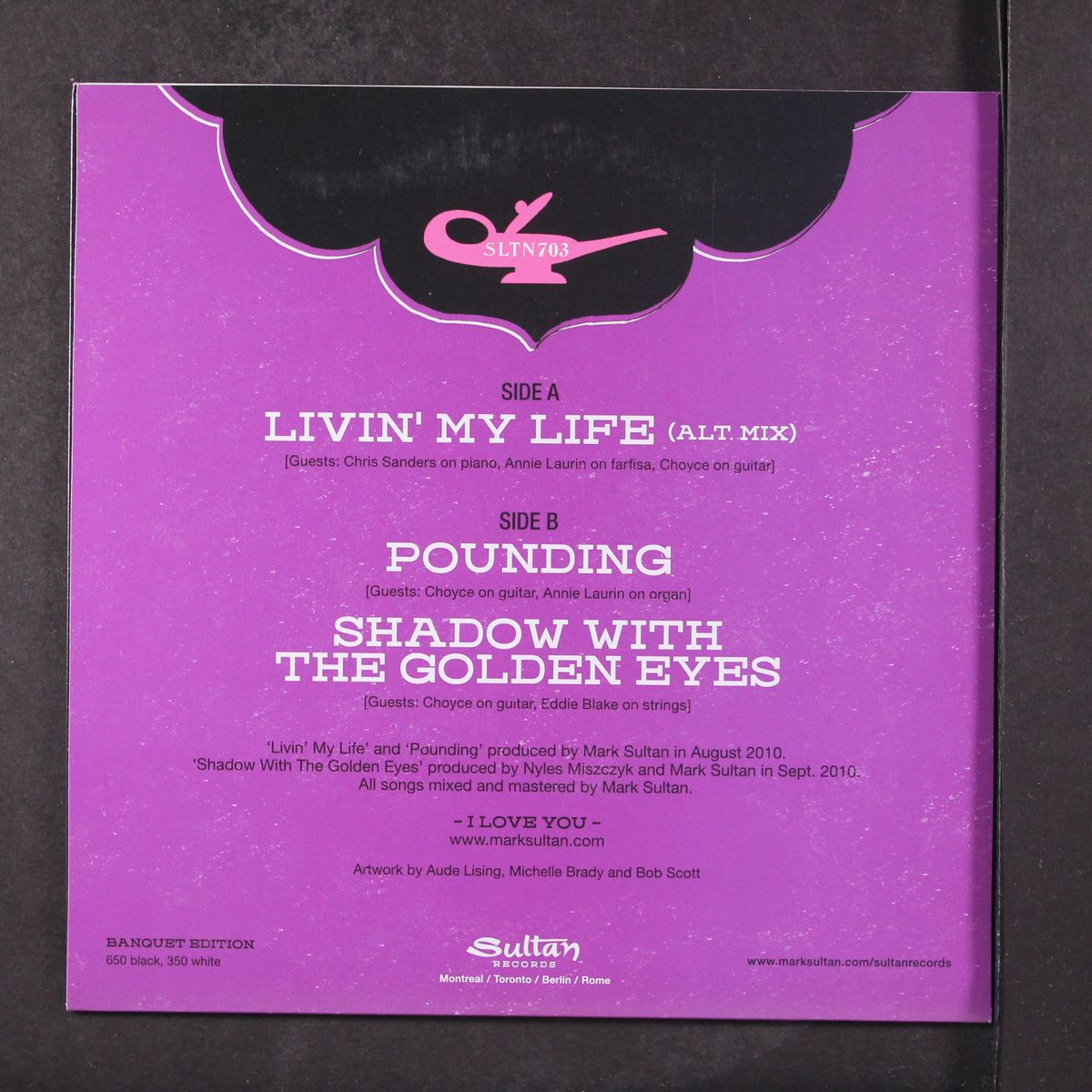 livin' my life / pounding / shadow with the golden eyes by MARK SULTAN