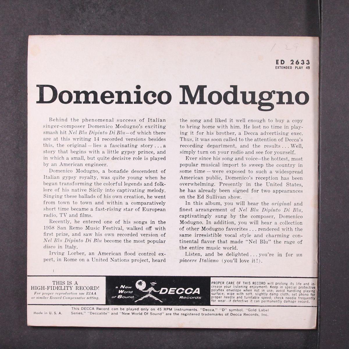 nel blu dipinto di blu by DOMENICO MODUGNO