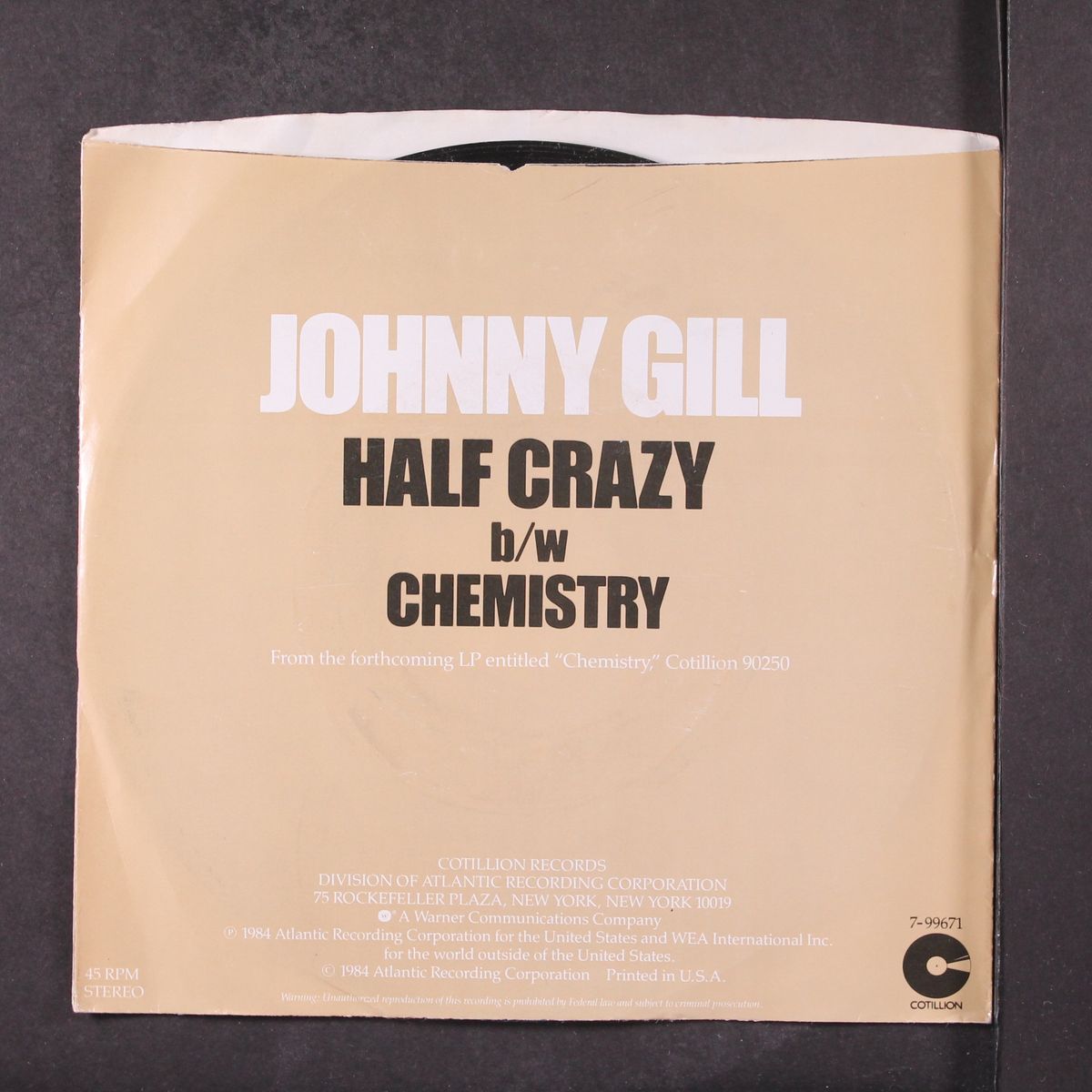 half crazy / chemistry by JOHNNY GILL