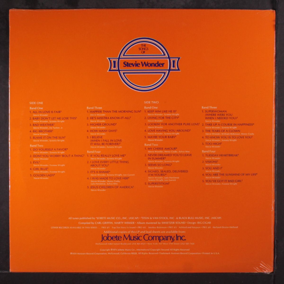 the songs of by STEVIE WONDER
