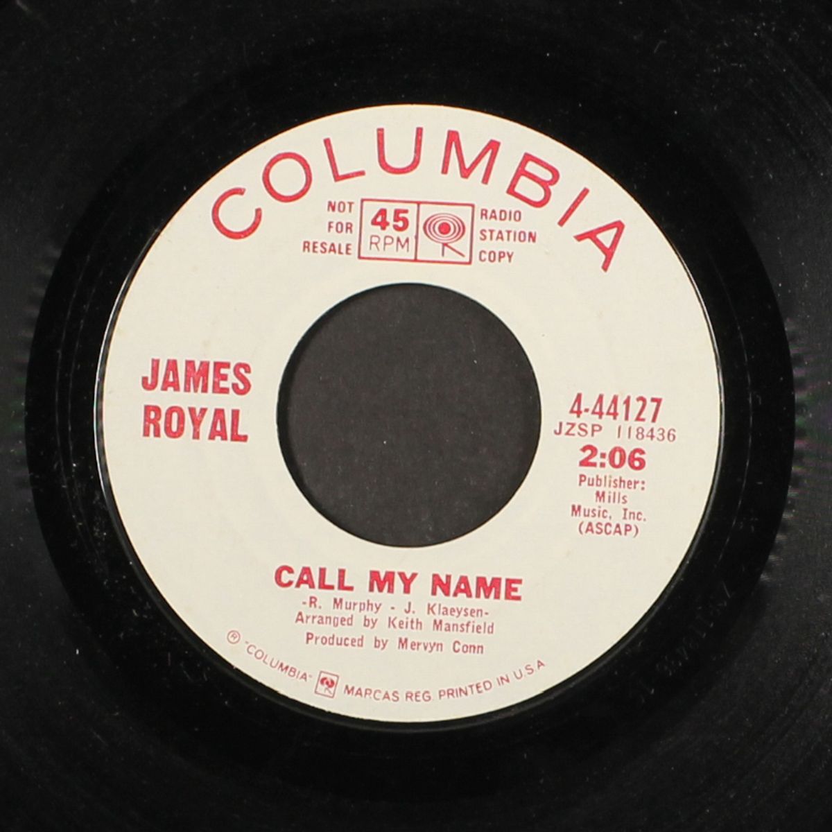 call my name / when it comes to my baby by JAMES ROYAL
