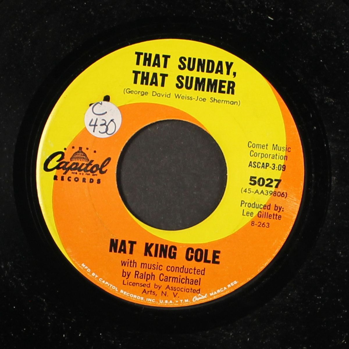 that sunday, that summer by NAT KING COLE
