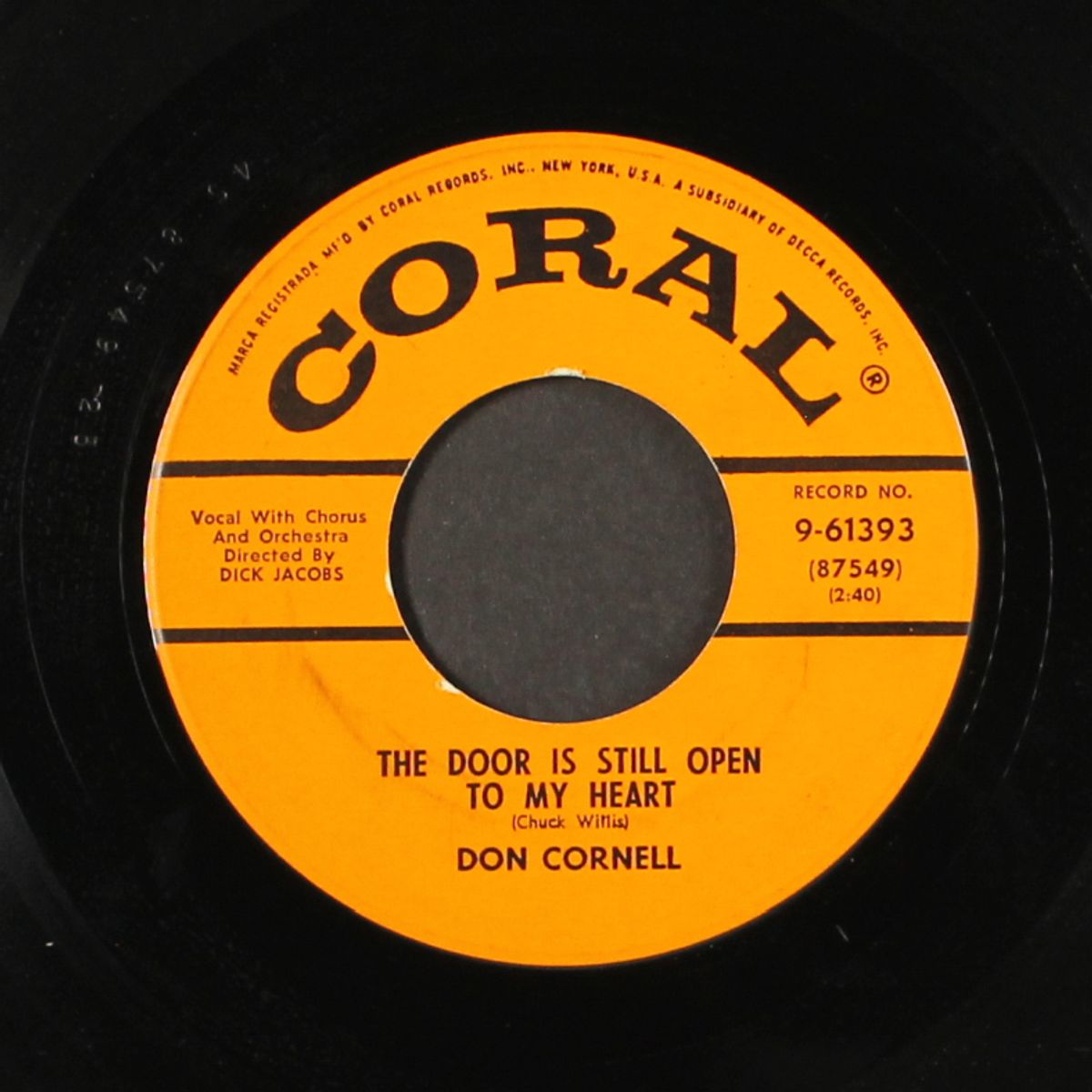 most of all / the door is still open to my heart by DON CORNELL