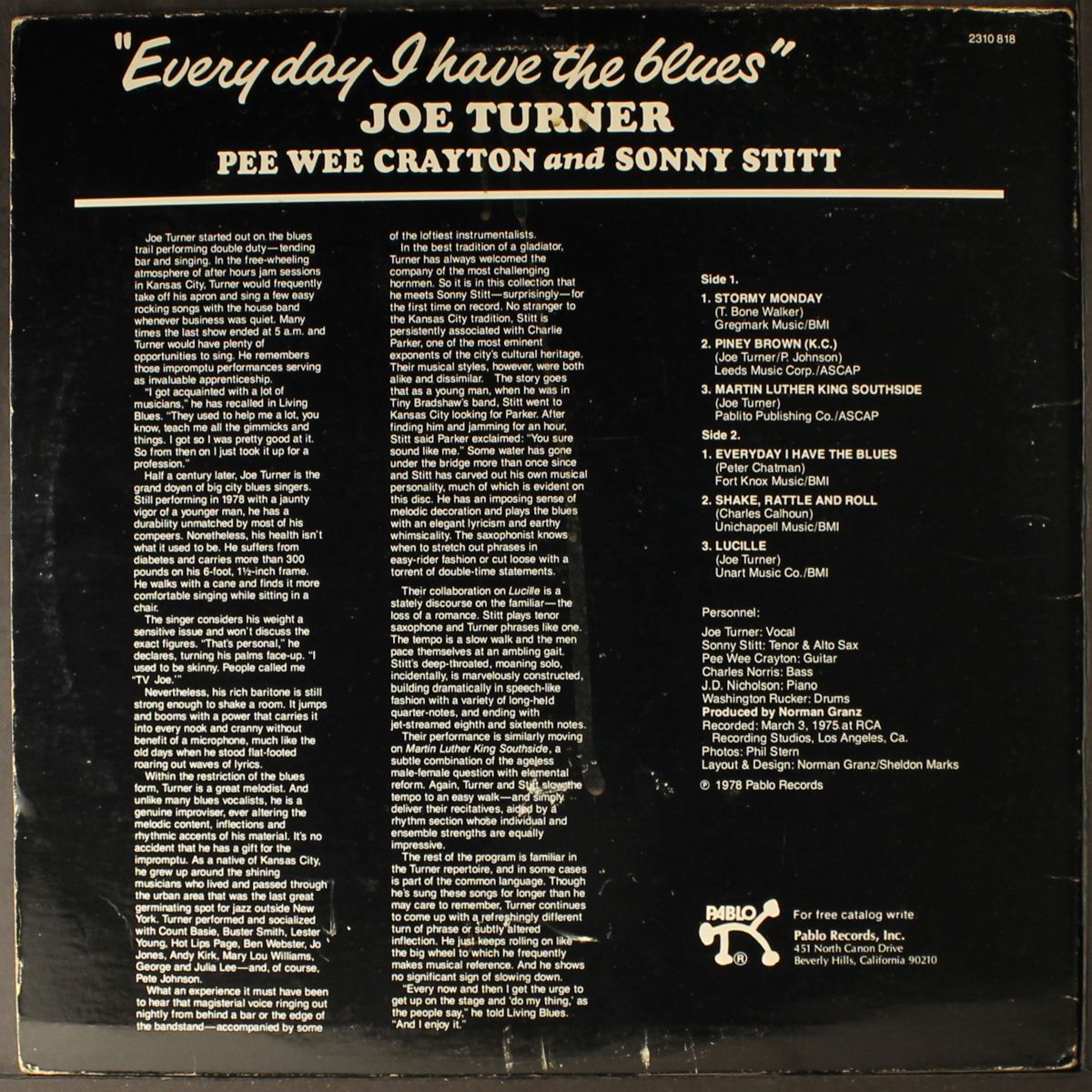 everyday i have the blues by JOE TURNER
