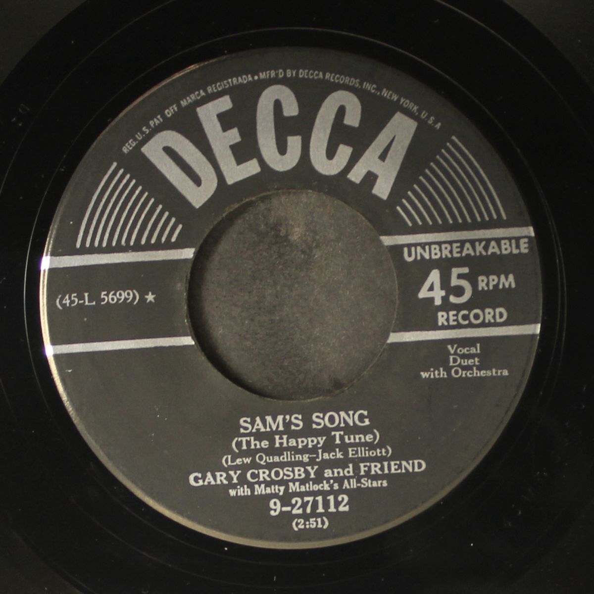play a simple melody / sam's song by GARY CROSBY