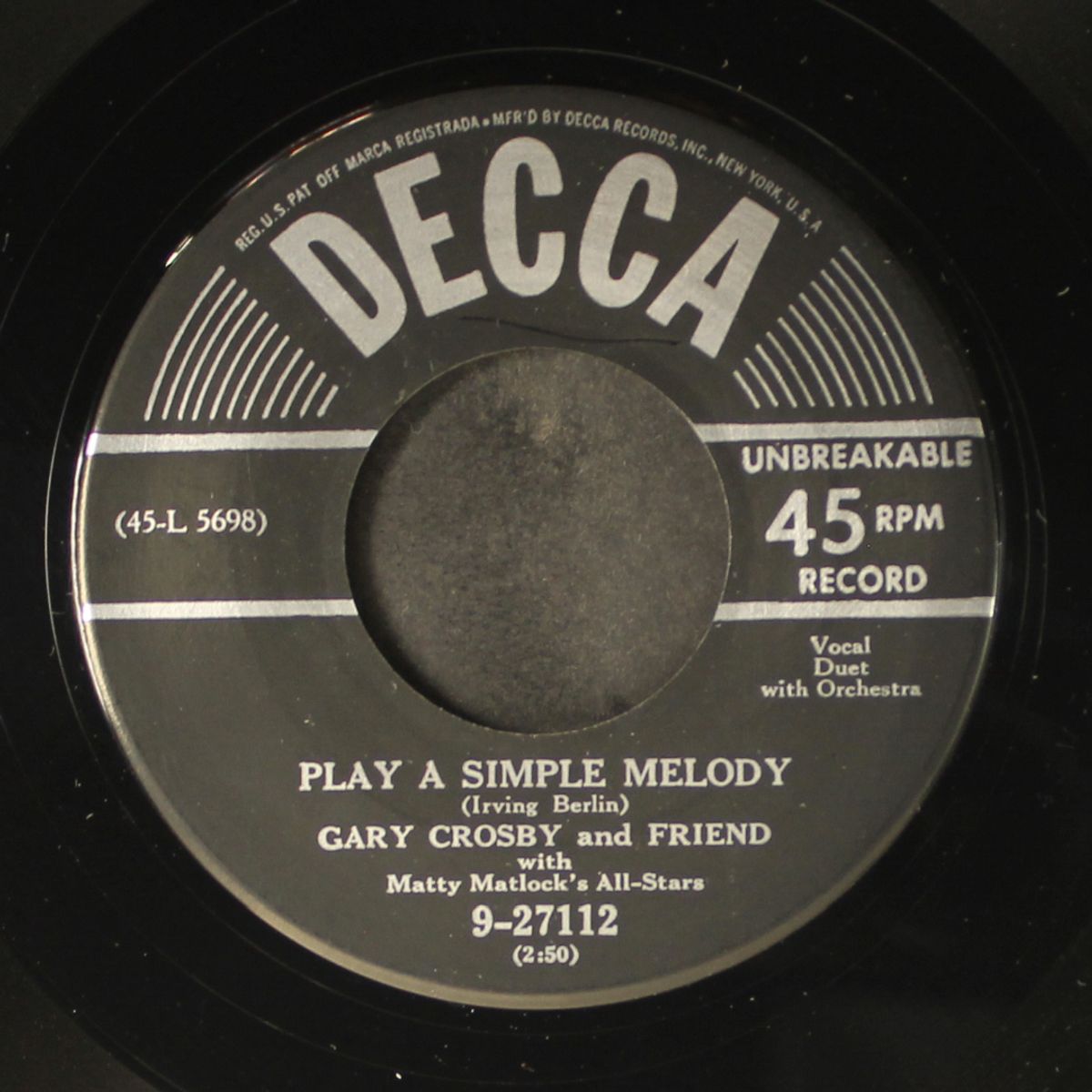 play a simple melody / sam's song by GARY CROSBY